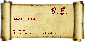 Bersi Etel névjegykártya